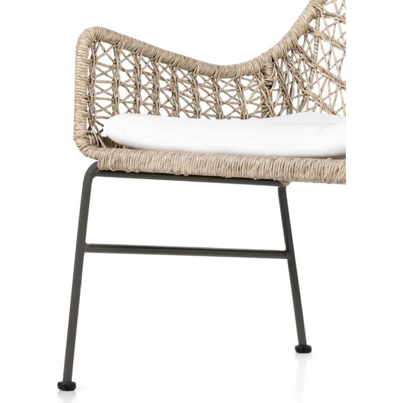 Bandera Outdoor Woven Club Chair in Vintage White (With Cushion)