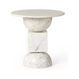 Neda End Table in White Marble