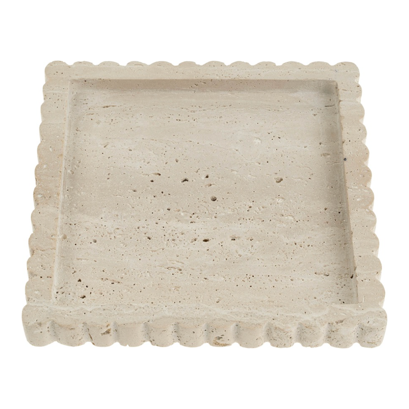 Travertine Scalloped Tray