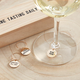 Gold Wine Charms in Pine Box