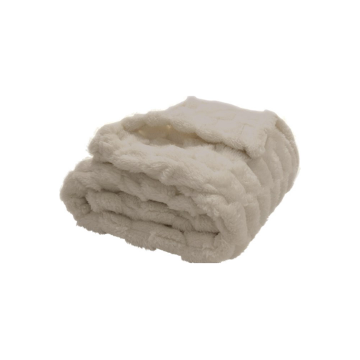 Textured Fleece Throw in Taupe