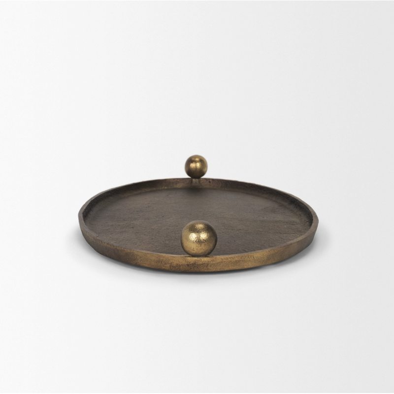 Jianna Oval Tray in Antique Gold