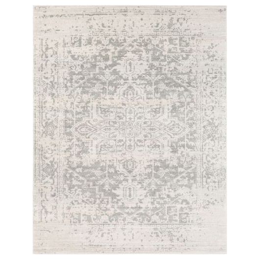 Harput Rug in Medium Gray/Light Beige