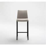 Curvo Counter Stool - Crazy Horse Grey - Black Metal Legs