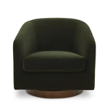 Oscy Swivel Chair in Dark Green