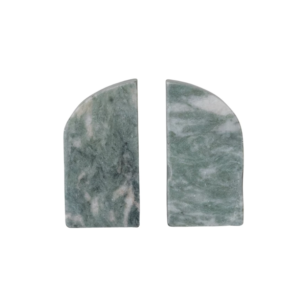 Marble Bookends in Green Melange