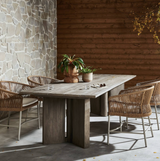 Huxley Outdoor Dining Table in Stained Aged Grey