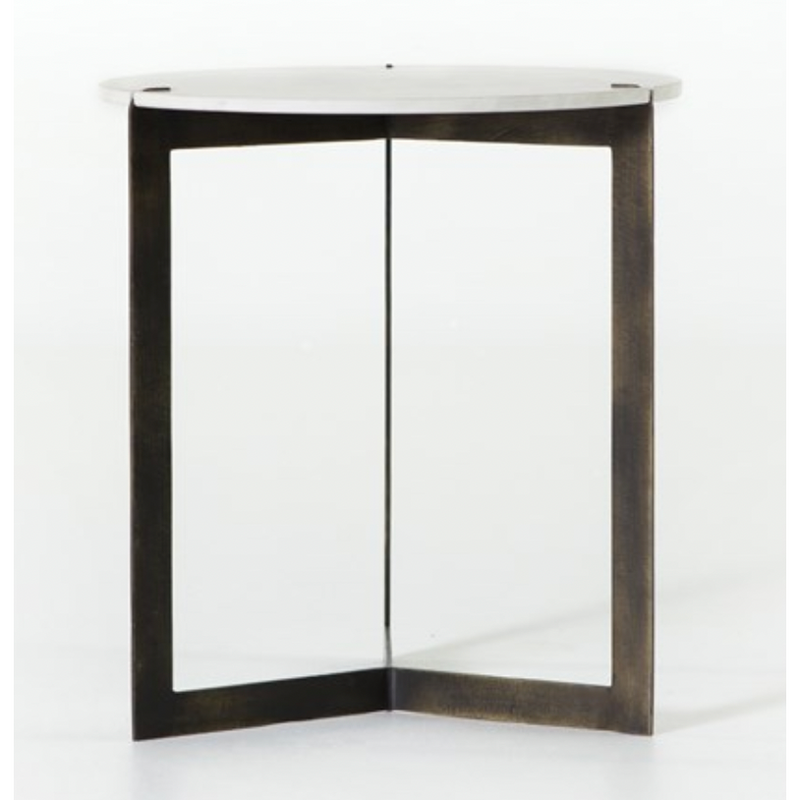 Kiara End Table - Polished White Marble