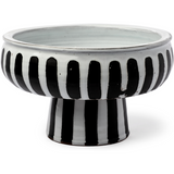 Lexie White Ceramic Striped Bowl