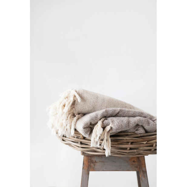 Woven Wool and Cotton Throw