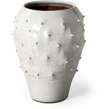 Julius Glossy White Ceramic Spoked Vase