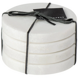 Marble Coasters Round White Set of Four