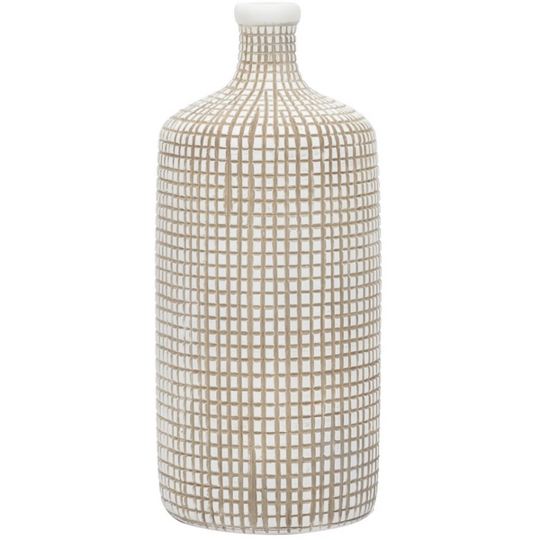 Armadillo Resin Bottle Vase - 14" White