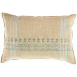 Mekhi Embroidered Lumbar Cushion Blue