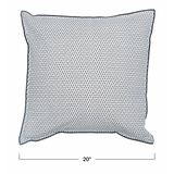 Square Cotton Printed Pillow Cream With Black Trim