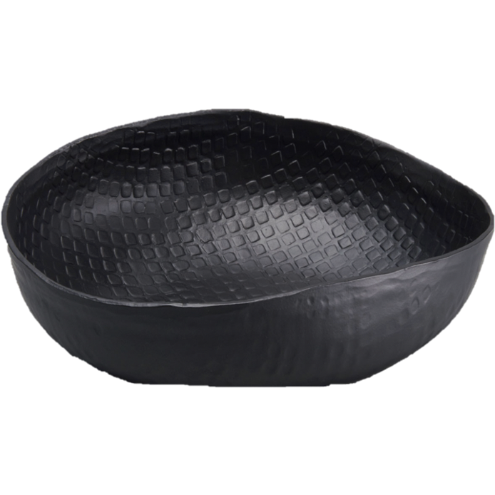 Black Crosshatch Aluminum Bowl Small