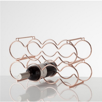 8 Bottle Stacking Wine Rack - Rose Gold