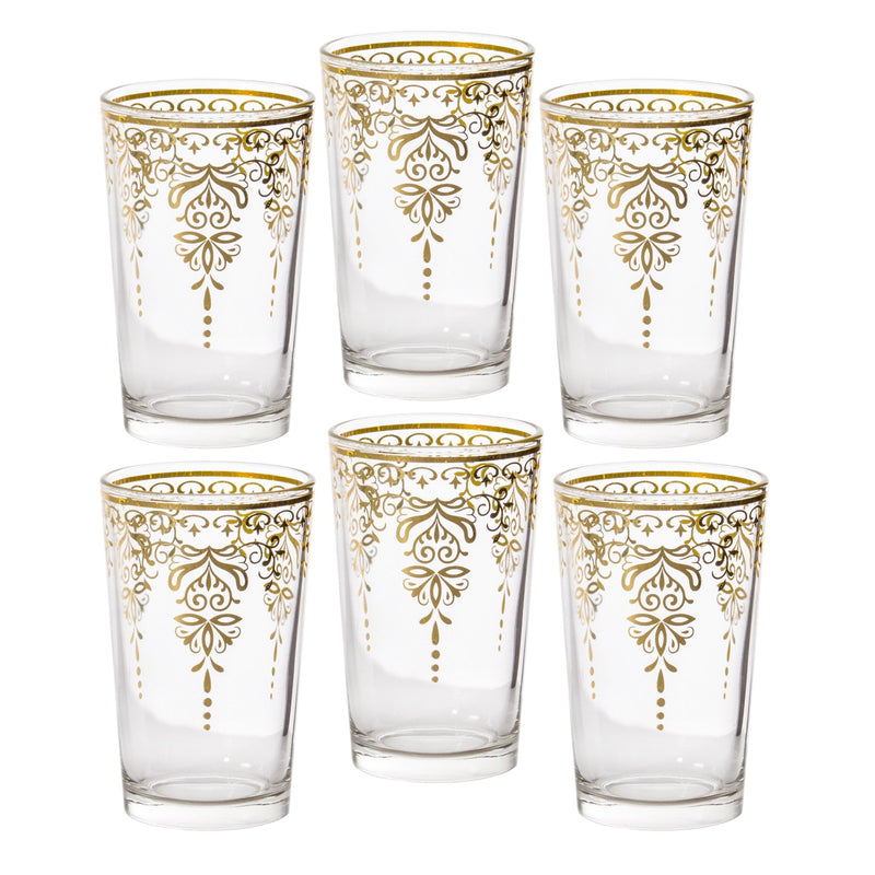 Glass Set with Gold Detail