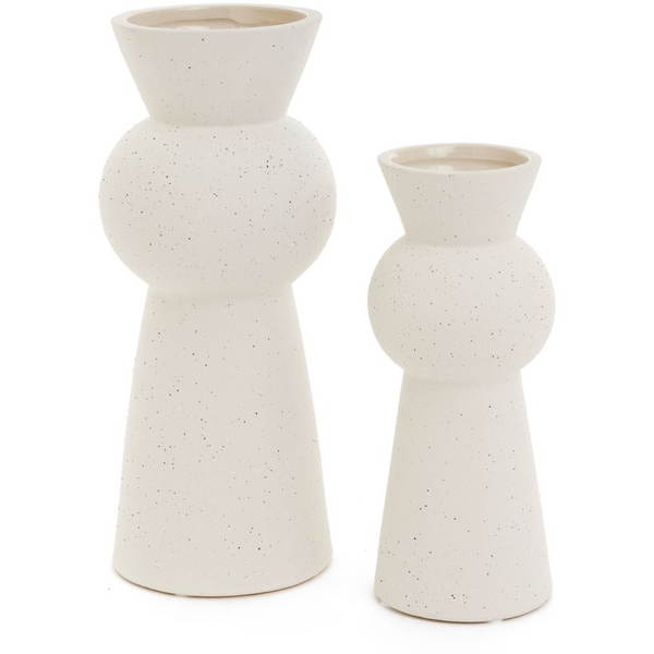 Giotto Large Textured Ceramic Vase Cream