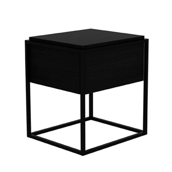 Oak Monolit Black Bedside Table