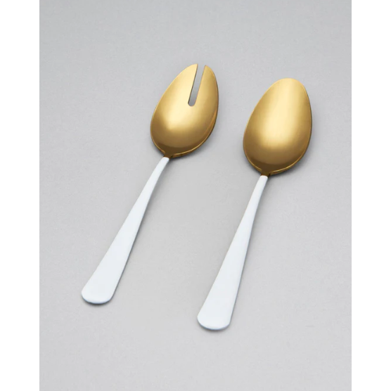 Serving Spoons Gold and White