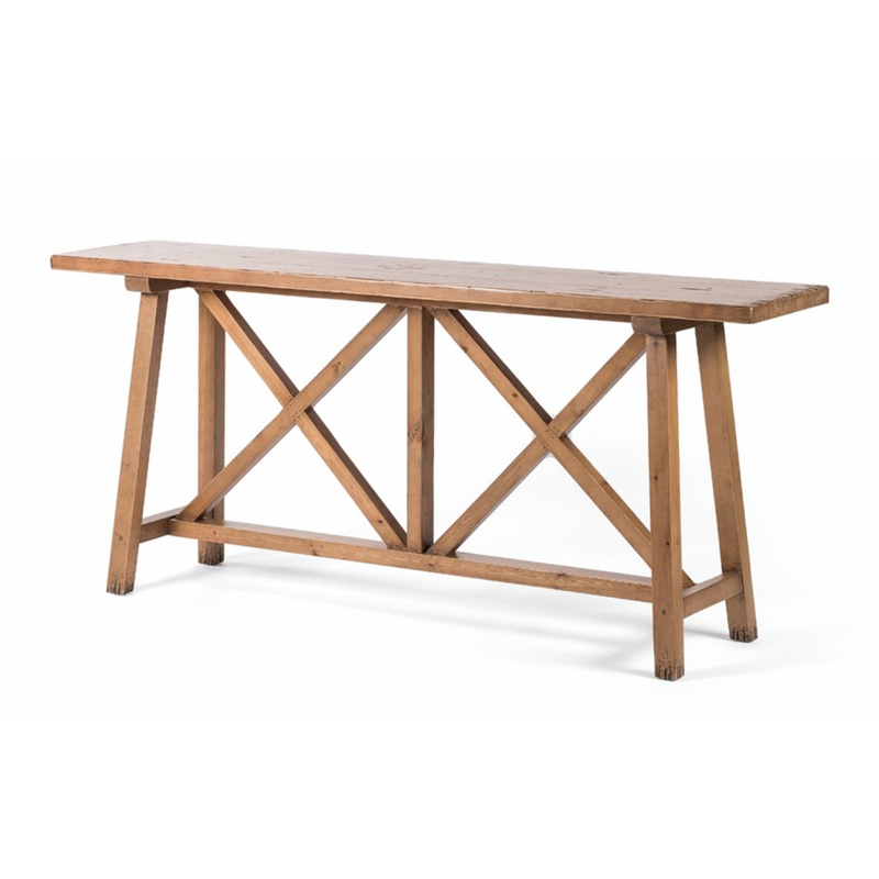 Trellis Console Table - Waxed Pine