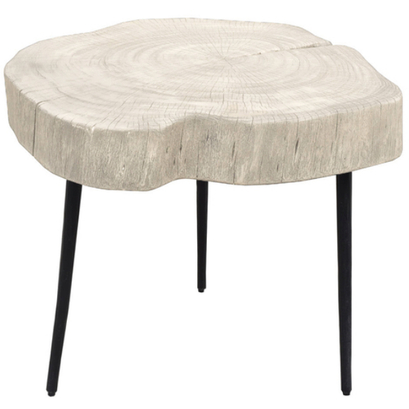 Organic Trunk Side Table - White