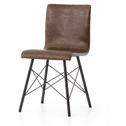 Diaw Dining Chair in Distressed Brown