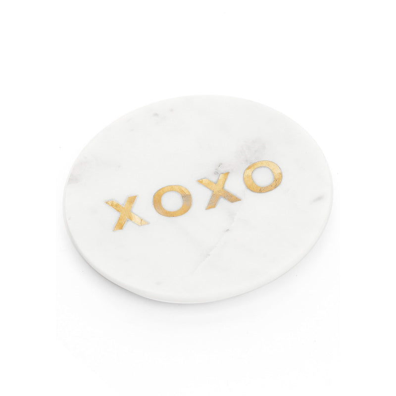 XOXO Marble &amp; Brass Plate - Small