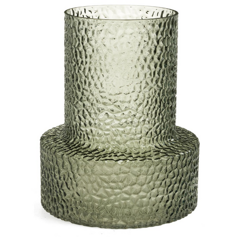 Gallagher Textured Glass Vase - Moss