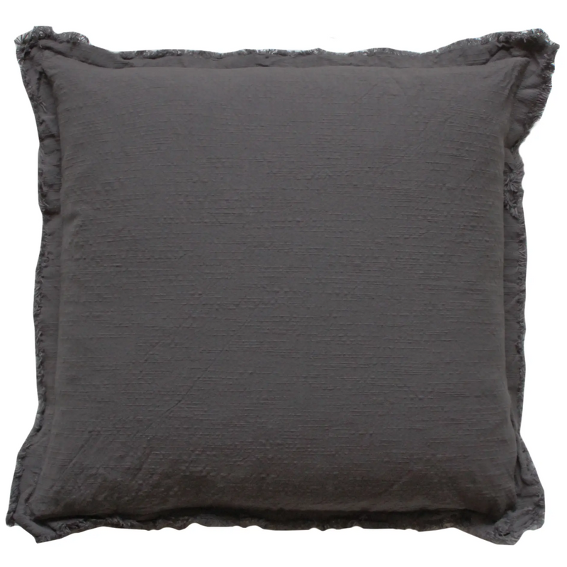 Fringe Cushion - Grey 26"x 26"