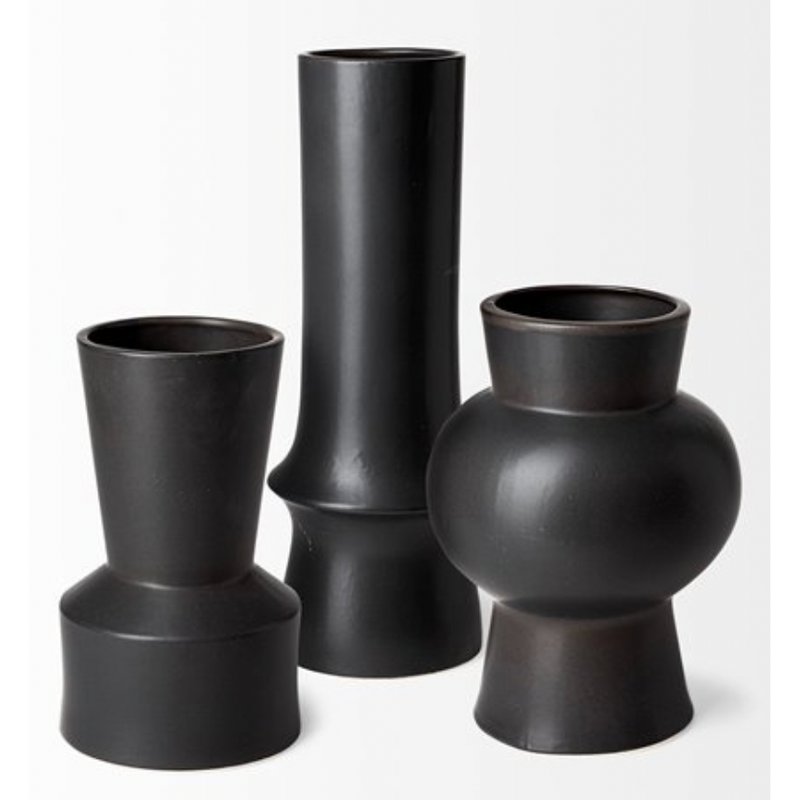 Laforge Black Ceramic Vase Large