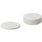 Marble Coasters Round White Set of Four