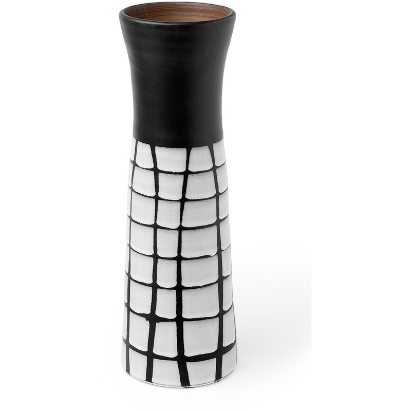 Luana Large Black/White Ceramic Vase