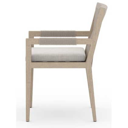 Sherwood Outdoor Dinning Armchair- Stone Grey &amp; Washed Brown