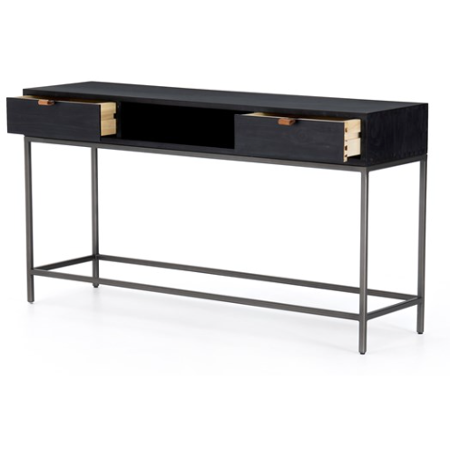 Trey Console Table - Blackwash Polar