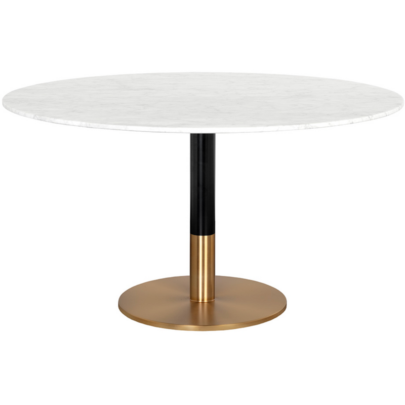 Massie Dining Table - White Marble - 54"