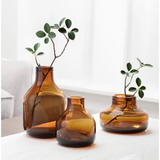 Beau Mini Glass Bottle Vase - Brown