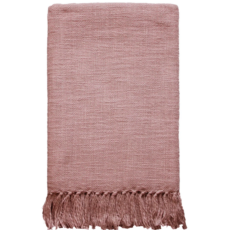 Hand Woven Throw - Dusty Rose