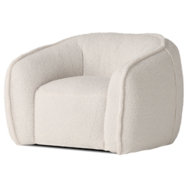 Buffy Accent Swivel Chair in Cream Boucle'