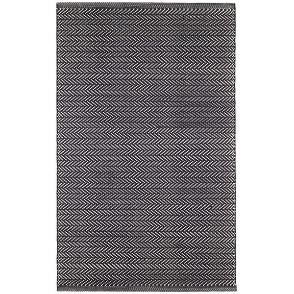 Herringbone Black/Ivory Indoor/Outdoor Rug