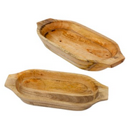 Wooden Dough Bowls S/2