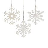 SNOWFLAKE ORNAMENTS - 3 ASSORTED STYLES