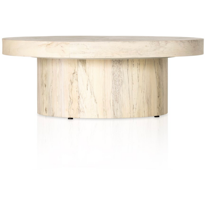 Hudson Pedestal Coffee Table in Bleached Spalted