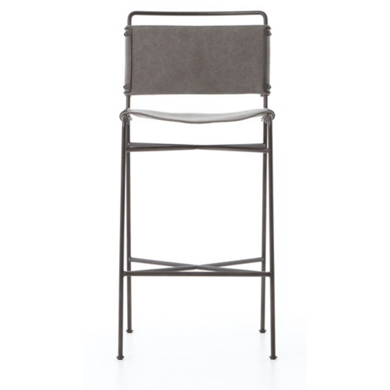 Wharton Bar Stool - Stonewash Grey