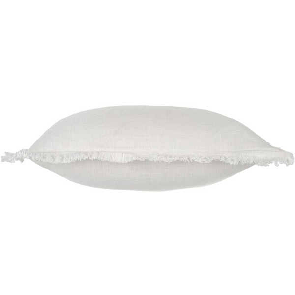 Frayed Edge Cushion - White