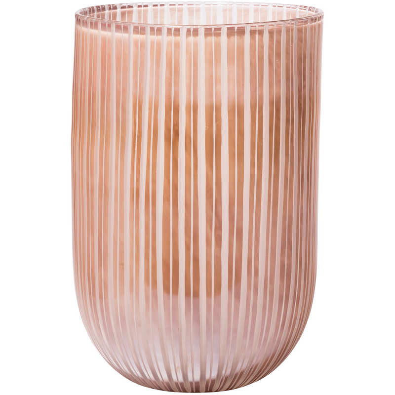 Lawrence Red Tone Pinstripe Glass Vase