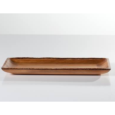 Sienna Rectangle Acacia Wood Carved Tray - Large