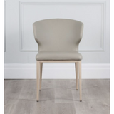 Heather Dining Chair with Natural Imprint Wood Base - Leatherette