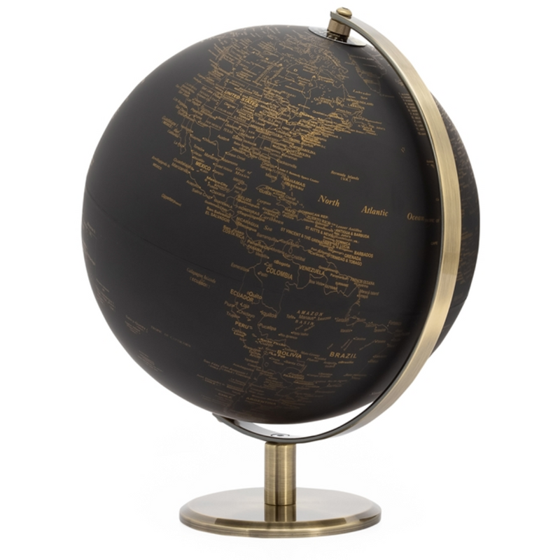 Latitude Vintage Black World Globe
